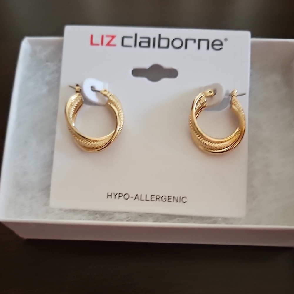 Liz Claiborne Gold Hoop Earrings